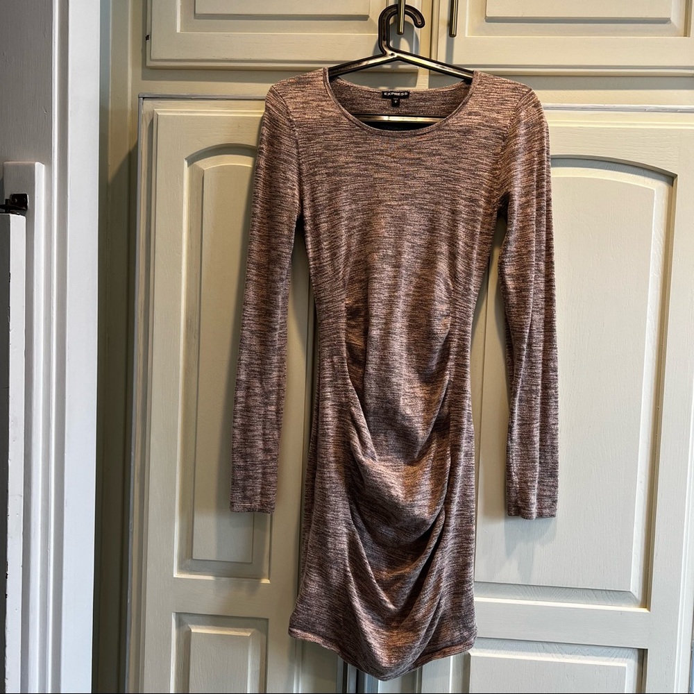 Pink long sleeve body on EXPRESS dress